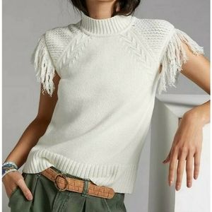 Anthropologie Fringe Sweater Tee